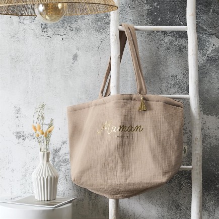 TOTE BAG GAZE DE COTON GLOBE MAMAN