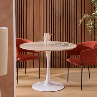 Table à dîner Elias effet travertin