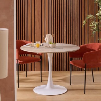 Table à dîner Elias effet travertin