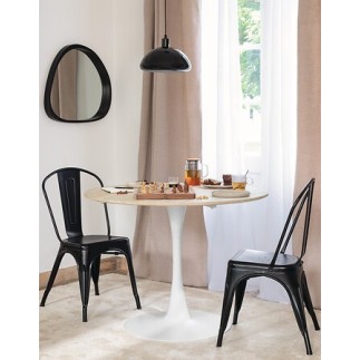 Table à dîner Elias effet travertin