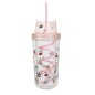 VERRE DE TRANSPORT CHAT KAWAII ROSE