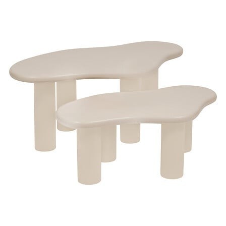 Lot de 2 tables basses Olao ivoire