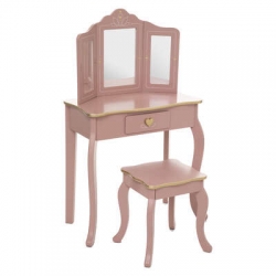 COIFFEUSE + TABOURET SISSI ROSE