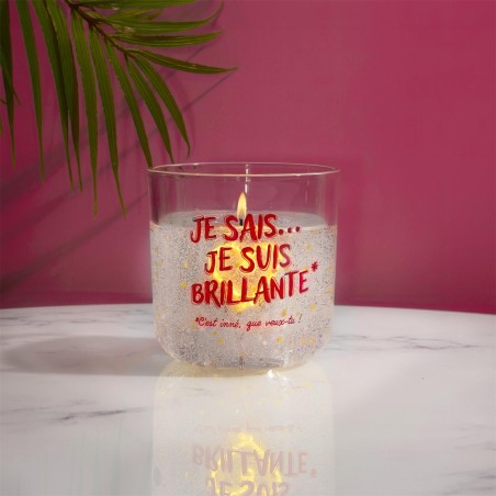 Grande bougie lumineuse pailletée
