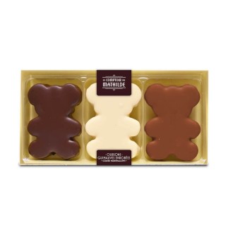 Coffret 3 Oursons Guimauves 3 Chocolats - 90g