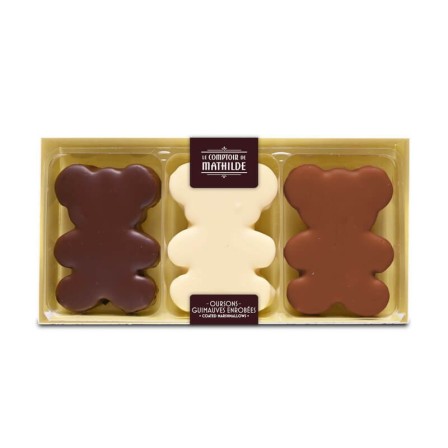 Coffret 3 Oursons Guimauves 3 Chocolats - 90g