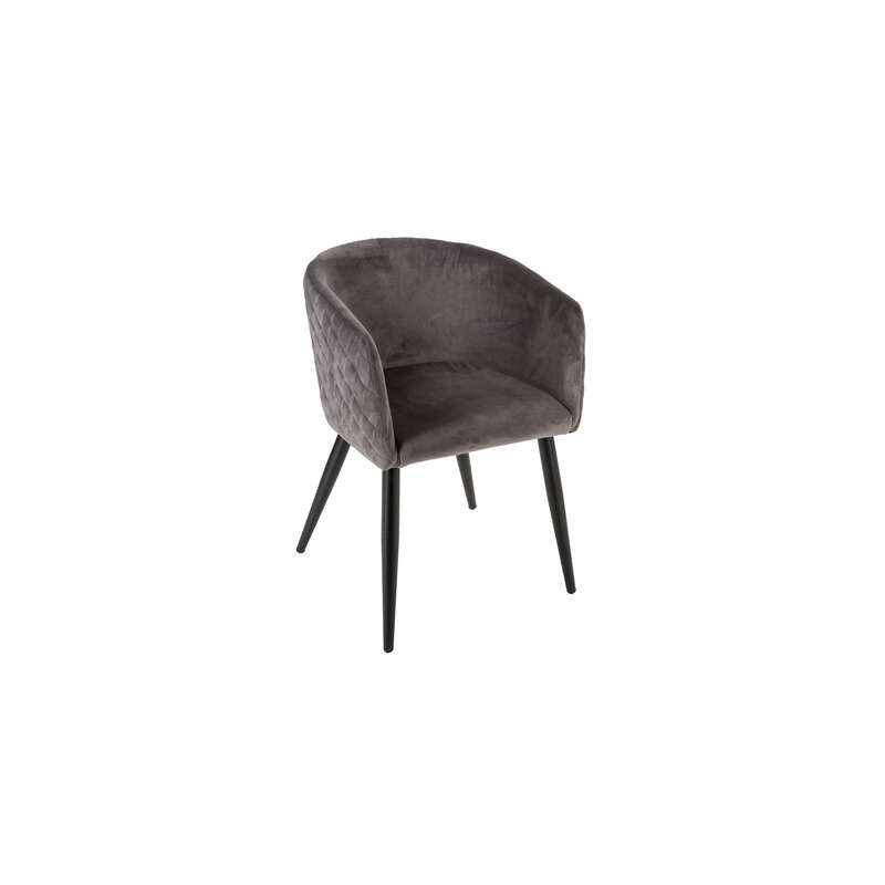 FAUTEUIL DINER VELOURS MARLO GRIS