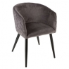 FAUTEUIL DINER VELOURS MARLO GRIS