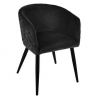 FAUTEUIL DINER VELOURS MARLO NOIR