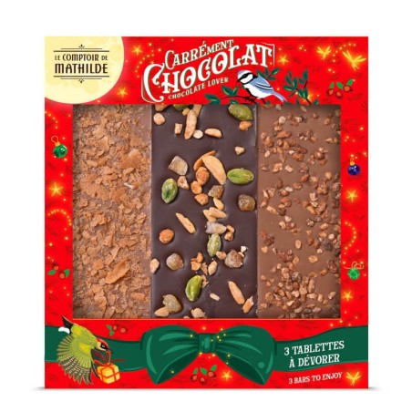 Coffret de 3 Tablettes Noël Noir et Lait - 3x90g