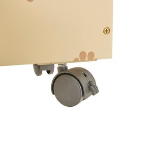 Coffre à roulettes chien beige