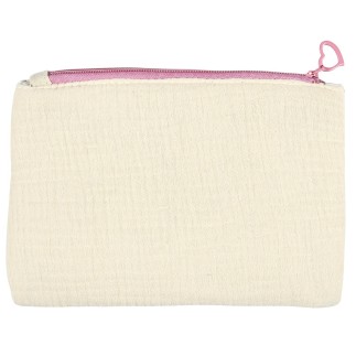 POCHETTE GAZE DE COTON GIRL POWER BLANC