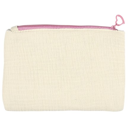 POCHETTE GAZE DE COTON GIRL POWER BLANC