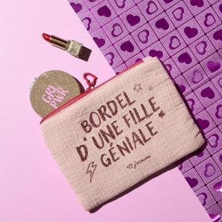 POCHETTE GAZE DE COTON GIRL POWER ROSE