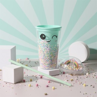 MUG TRANSPORT ARC EN CIEL KAWAII BLEU