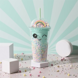 MUG TRANSPORT ARC EN CIEL KAWAII BLEU