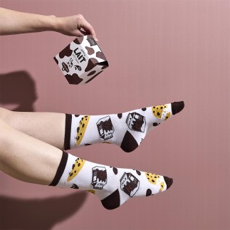 CHAUSSETTES X2 DELISOCKS BRIQUE LAIT