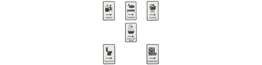 Set de 4 Plaques de Porte Métal Rouge Toilettes, Chambre, Salle de Bain,  Cuisine