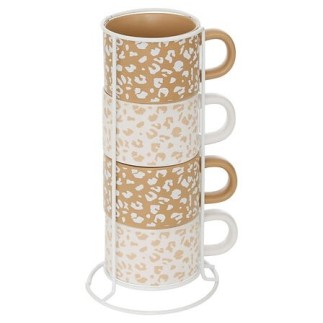 Rack 4 mugs Leopardi 20 cl