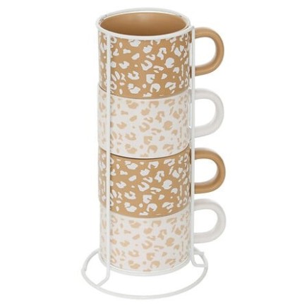 Rack 4 mugs Leopardi 20 cl