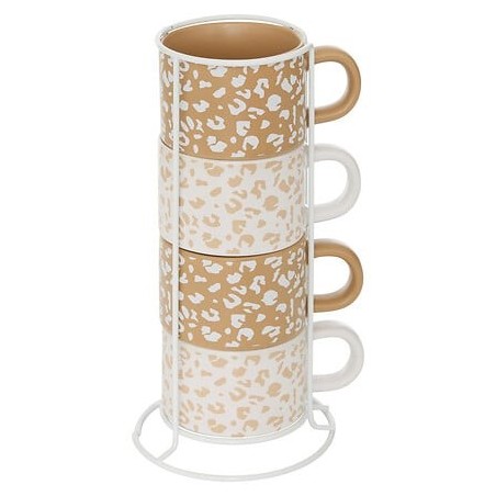 Rack 4 mugs Leopardi 20 cl