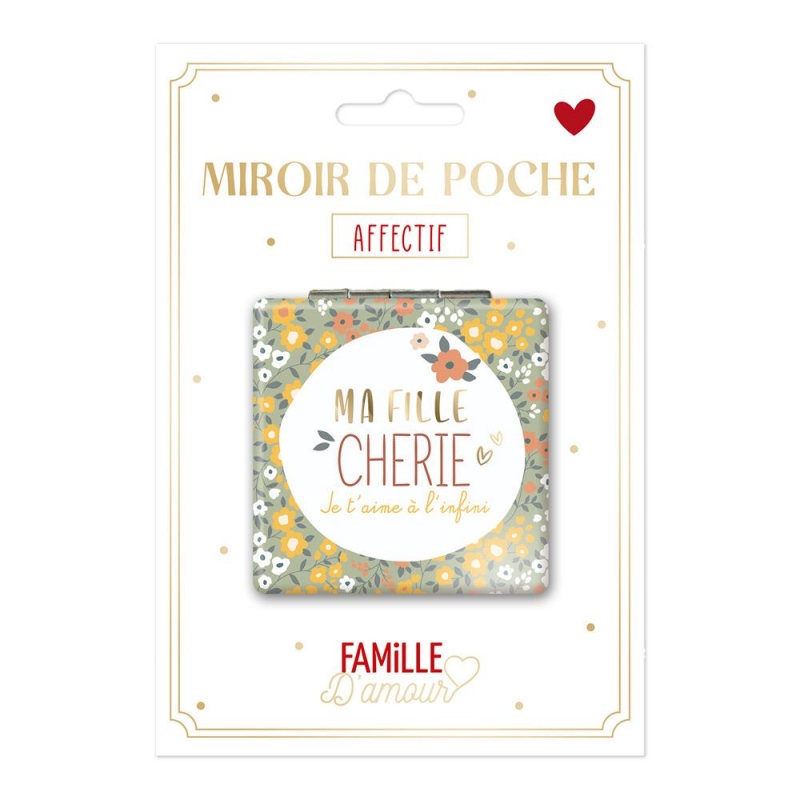 Miroir De Poche "Ma Fille Cherie"
