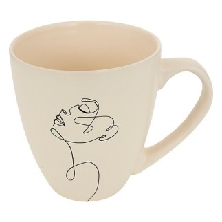 Mug Visage Abstrait 50cl beige