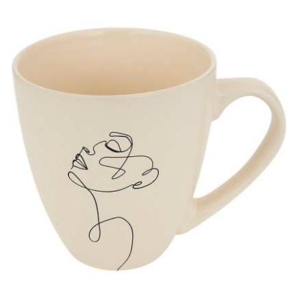 Mug Visage Abstrait 50cl beige