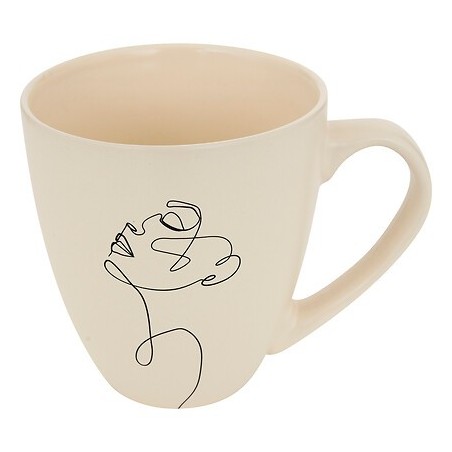 Mug Visage Abstrait 50cl beige