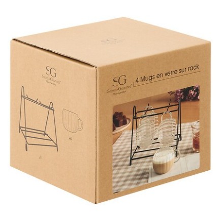 Rack 4 tasses Citrouille 18cl