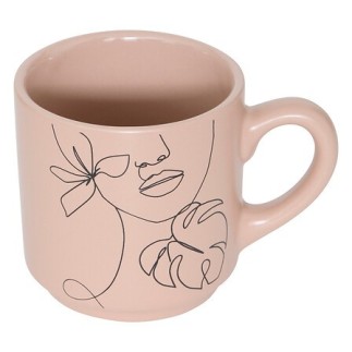 Rack 4 mugs Visage abstrait 12cl