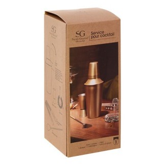 Coffret cocktail Gold inox doré