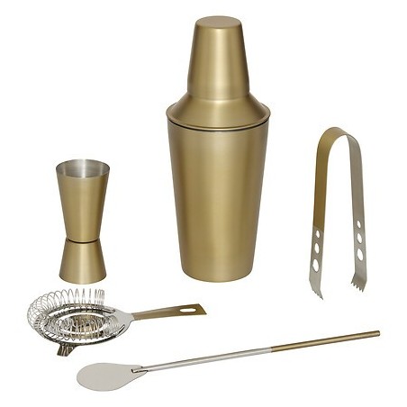 Coffret cocktail Gold inox doré