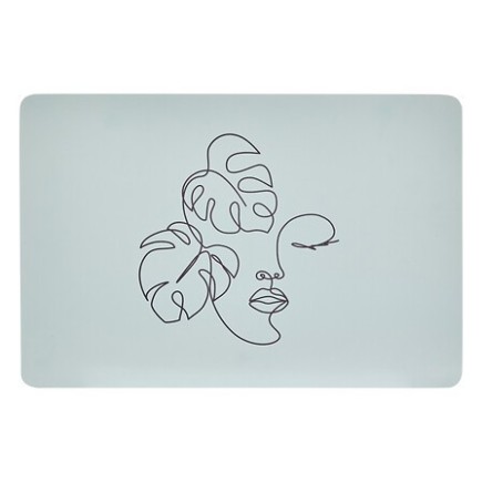 Set de table Visage abstrait bleu