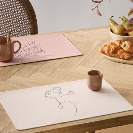 Set de table Visage abstrait beige