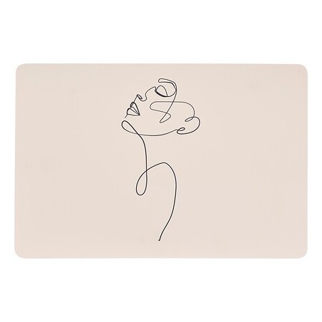 Set de table Visage abstrait beige