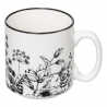 RACK 4 MUGS WHITE FLORAL 24CL