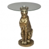 TABLE CAFE ROND WILD LEOPARD