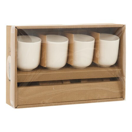 Coffret 4 tasses 10 cl et plateau