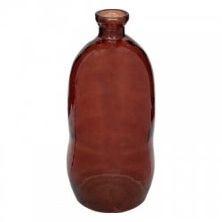 VASE BOUTELE VERRE RECYCLE ULY AMBRE H73