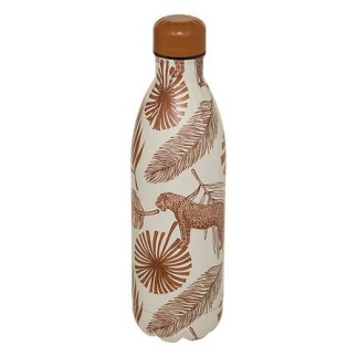 Bouteille isotherme 1 l. inox feuilles