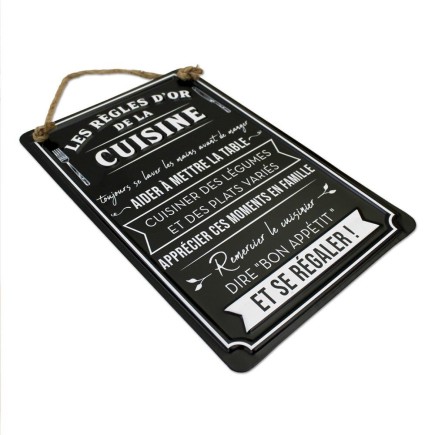 Plaque Les règles de la cuisine