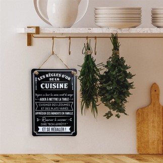 Plaque Les règles de la cuisine