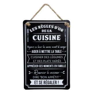 Plaque Les règles de la cuisine