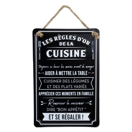 Plaque Les règles de la cuisine
