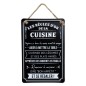Plaque Les règles de la cuisine
