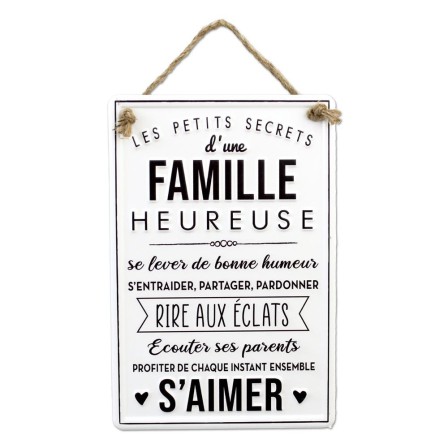 Plaque Metal Famille Heureuse