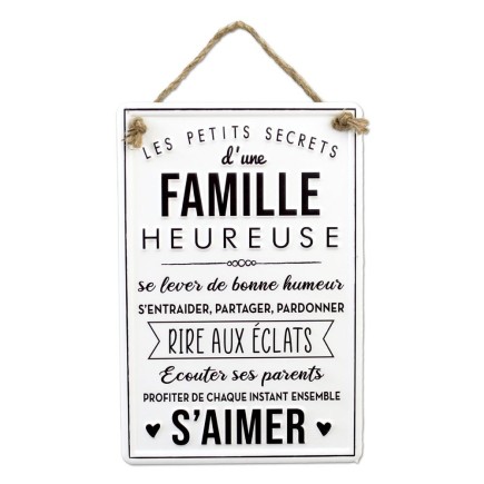 Plaque Metal Famille Heureuse