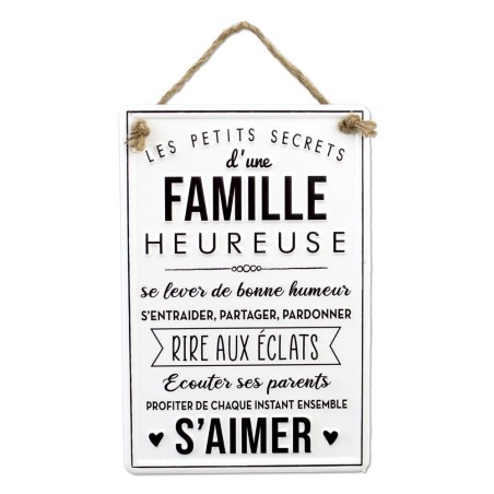 Plaque Metal Famille Heureuse