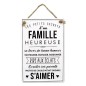 Plaque Metal Famille Heureuse